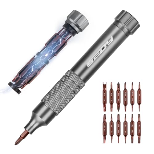 24-in-1 Magnetic Mini Precision Screwdriver Set, Portable Multi Bit EDC Pen Screwdriver Set Manual Repair Tool Kit for Eyeglasses, Electronics, Watches, Phones, Laptops, Cameras (Dark Gray)