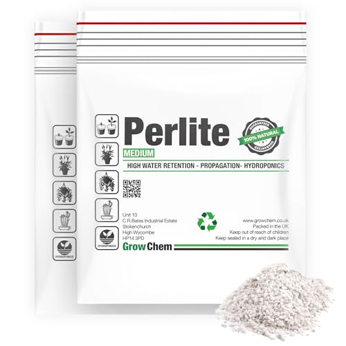 Perlite for Plants 10L (2x5L Resealable Bags) Medium Grade (2-5mm) Perlite Potting Mix- Quality Growing Medium for Root Growth - Indoor & Outdoor