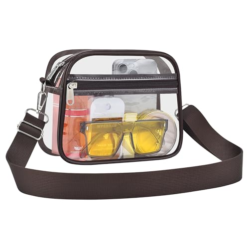 Image of Clear Bag for Stadium Events Clear Sports Fan Handbags Purses with Adjustbale Strap for Concerts Festivals Game Day