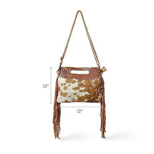 Western Suede Fringe Hair-On Crossbody Bag Women Natural Leather Hand Bag With Adjustable Strap | Leather Handbag | Purse | Side Sling Bag2