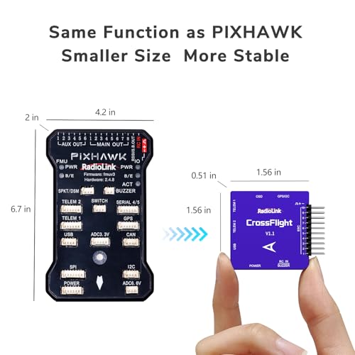 Image of Radiolink CrossFlight Flight Controller mini Size, 10 PWM Output OSD Module Integrated, Vibration Damping FC for RC Plane /3-8 Copters /Helicopter /Submarine /FPV Drone /Car /Boat /Auto Flight Route&Return