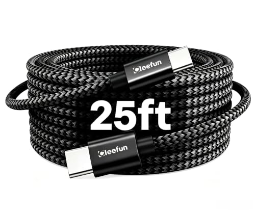 CLEEFUN Long USB C to USB C Cable 25ft, C to C Fast Charging Type C Charger