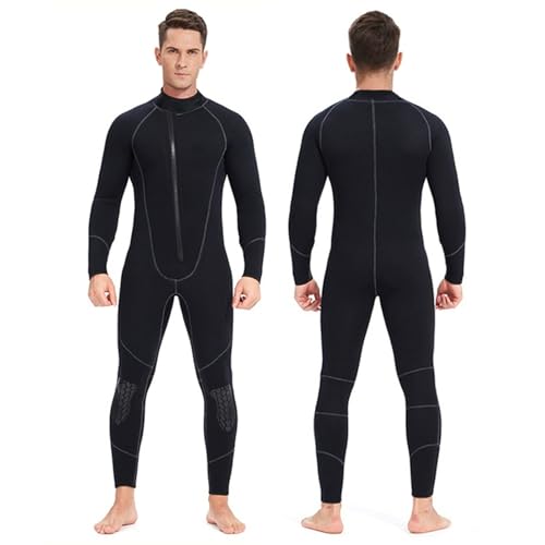 TOVCHEI Neoprene One-Piece Wetsuit Front Zipper Long Sleeves Anti-Jellyfish Warm Diving Suit for Snorkeling, Scuba, Swimming,1.5mm,S