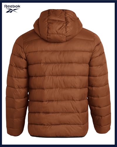 Image of Reebok Mens Puffer Jacket - Lightweight Quilted Glacier Shield Plus Size Puffer Jackets for Men - Insulated Mens Winter Coats
