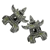 Artisanat de pagode : la sculpture de pagode pour aquarium apporte des détails de sculpture de pagode de style asiatique traditionnel à votre aquarium, ajoutant sophistication et décorative. pavillon d'aquarium, pavillon pour aquarium