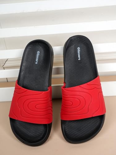 Image of Men & Boys Embossed Sliders | Soft EVA Flip Flops & Slippers