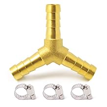 Brass 1/4" Hose Barb 3 Way Wye Y Shape Barbed Splitter Fitting Splicer for Water Fuel Air