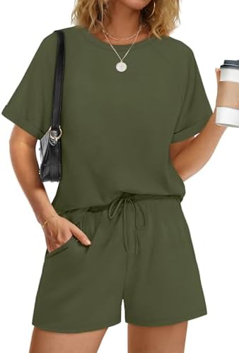 WIHOLL Two Piece Short Sets for Women Casual Summer Outfits Short...