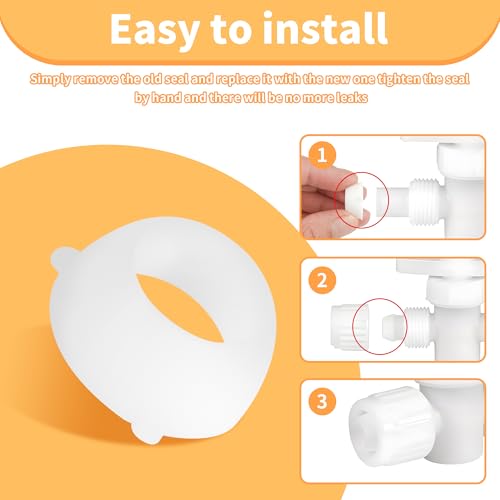 Image of 12 Pcs 16435 Plastic Santoprene Swivel Seal, 1 /2 inch PEX Swivel Cone Washer RV Water Line Gasket for PEX Fittings or Valves, Perfect Fix Leakage Issues in The RV