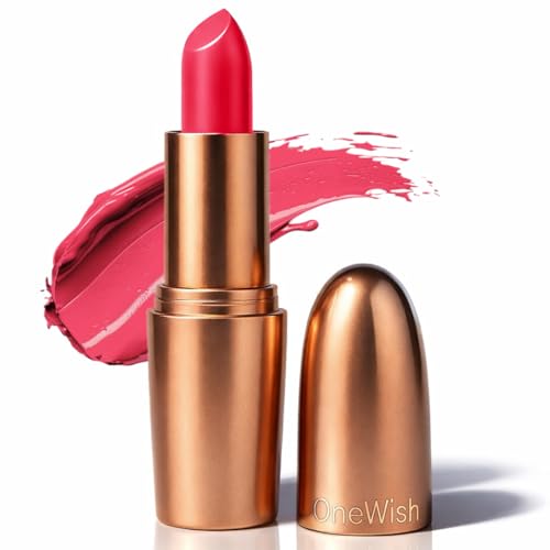 Image of One Wish Creamy Matte Lipstick - Blush Talk Shade 02 | Long Lasting | Full Coverage | High-Pigment | Smooth Finish | Creamy Formula with SPF | Enriched with Vitamin E, Almond Oil & Shea Butter | 3.8g