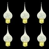 Six Edison Based E-26 Bulb Silicone Dipped 15 Watt Fantasy Primitive Candle Lamp