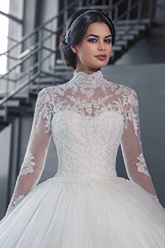 Robe de mariée grande taille XXL masquant les bras avec traîne - 4