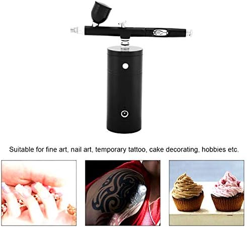 Miniatura 3 de Meichoon Kits de bomba de aire para aerógrafo, mini pistola de pulverización de carga portátil, conjunto de cepillos de aire para pintura en aerosol