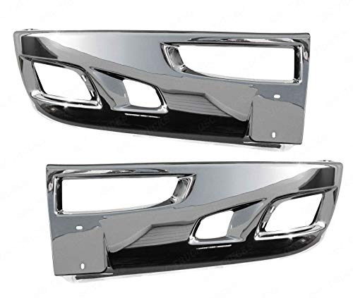 Qsc Chrome Bumper Corner Left Right Pair + Deer Guard + Grille For Kenworth T660 #TOP1