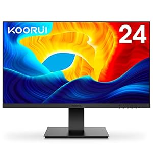 KOORUI 24 Inch Computer Monitor, FHD 1920 x 1080p, 75Hz PC Monitor IPS Display, Frameless, Flicker-Free, Eye Care, HDMI, VGA Ports with 178° Viewing Angle/Tilt/VESA Mountable for Home and Office