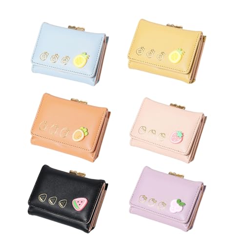 Women's Wallet Fashion Strawberry Wallets Card Holder Cartoon Small Leather Pocket Purse for Women Girls Ladies, Blue, 10.5x3x8.5cm3