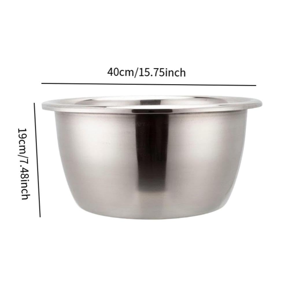 Edelstahl Becken Breader Schüssel Mischen Schüssel Gericht Wanne für Obst Gemüse Getreide, 40CM