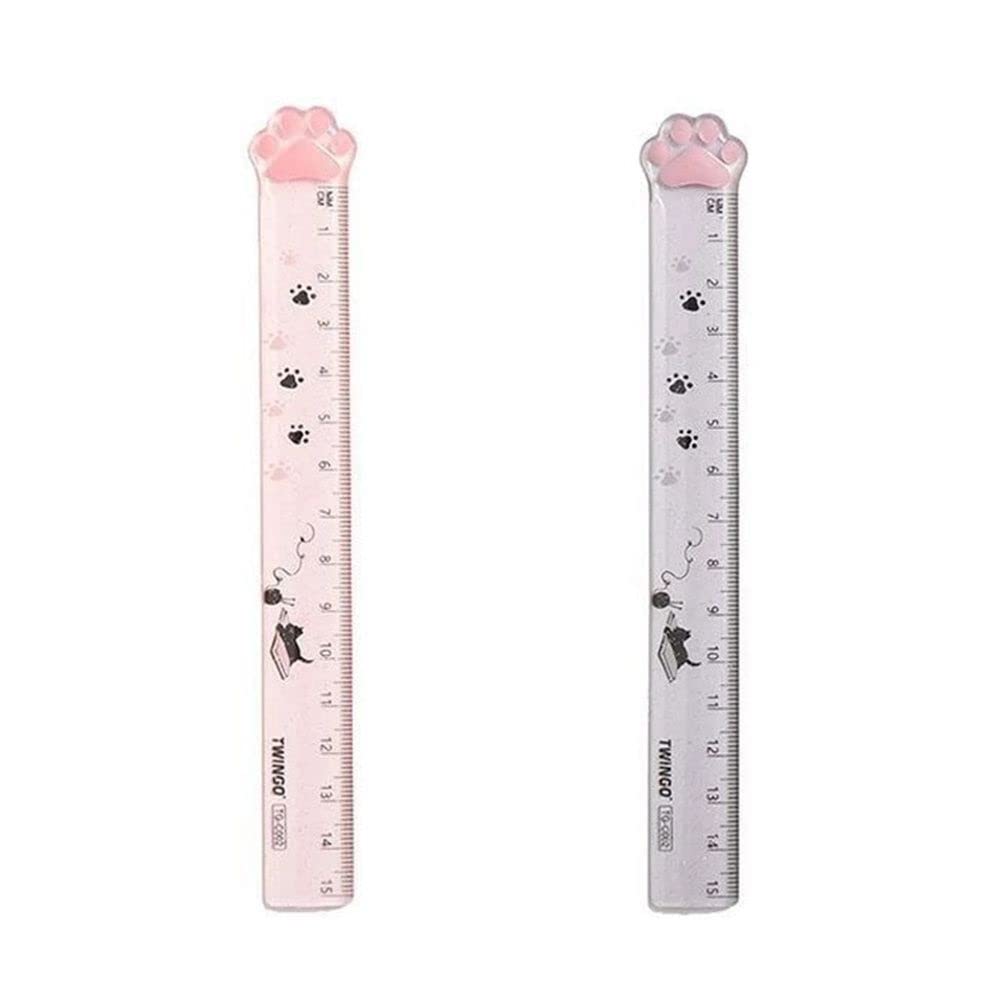 8-Pack Kawaii Animal Rulers – 15cm Plastic Straight Ruler, Cute Black Cat Design, School & Office Supply - View #8