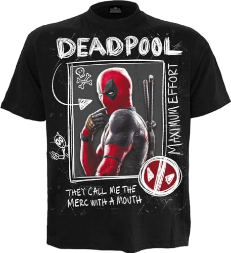 Deadpool - Wolverine Sketches - T-Shirt Black - L