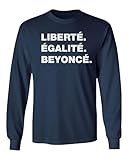 superhotapparel Music World Tour Renaissance Liberte Egalite Beyonce Long Sleeve T-Shirt (Navy, Medium)