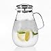 HJW Utile Teiera Bollitore Caraffa da 1,5 L/Litro Caraffa in Vetro Caraffa per Acqua con Coperchio Rimovibile in Acciaio Inox Caraffa per Acqua con Elemento Di Raffreddamento Caraffa in Vetro Formo