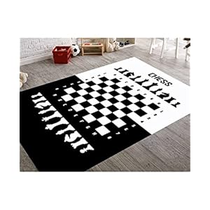 MANI TEXTILE TPS_ECHEC_SCHWARIR_100 Teppich, Polyester, 100 x 150