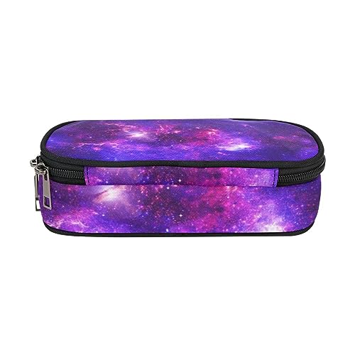 Image of ANANGTEE Purple Galaxy Unicorn Pencil Case Pouch for Girls Teen Boys 10x5 | Large Capacity Canvas Crayon, School Stuff Zippers Kids Pen Box Marker Crayon Office Supplies Make up Soft Organizers