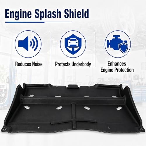 Image of Engine Splash Shield ML3Z-7222-D JL3Z-7222-C Engine Splash Guard Under Cover Compatible for 2015-2024 F150 with Gasoline Engine (Not Fit for Raptor Model & 3.0L Diesel)