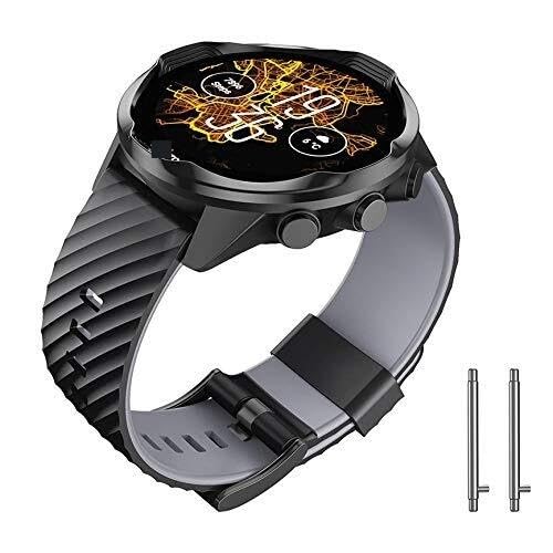 KAVJU For Suunto 7 Correa de silicona suave 9 Pulsera de repuesto para hombres y mujeres 9 Baro Correa de reloj deportivo para Suunto 9 Spartan 9 Correa de reloj GPS(Black-Gray)