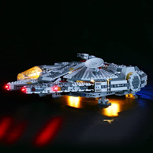 BRIKSMAX Led Lighting Kit with Multi-Function Sound Remote Control for Lego Star Wars Millennium Falcon,Compatible with Lego 75257 Building Blocks Model- Not Include The Lego Set