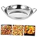 Vaguelly Stainless Steel Cooking Pot Double Handles Anti-scalding Kitchenware for Hot Pot Seafood and Stew Compatible Induction Cookers and All Stoves