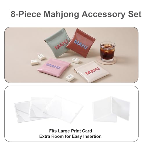 Juego de 4 bolsas para dados Mahjong impermeables miniatura 3