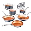 Gotham Steel Pots and Pans Set 12 Piece Cookware Set with Ultra Nonstick Ceramic Coating by Chef Daniel Green, 100% PFOA Free, Stay Cool Handles, Metal Utensil & Dishwasher Safe - 2023 Edition