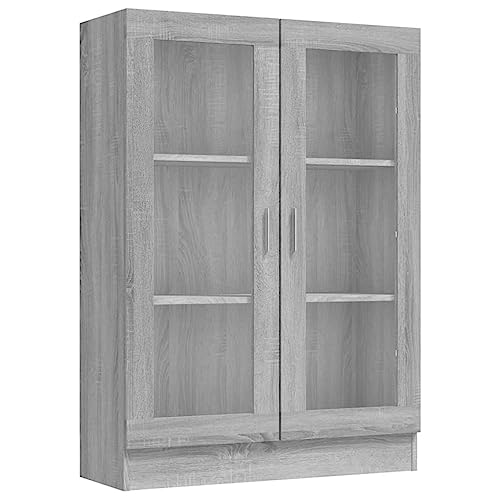 Armoire à vitrine Sonoma gris 82,5x30,5x115cm Bois d ingénierie