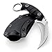 OOULORE Fixed Blade Knife, D2 Steel Blade, G10 Handle, Tactical EDC, Double Edged, Claw Knife, Utility for Outdoor Survival, Hiking, Camping with Kydex Sheath OK1212 (Black/Silver)