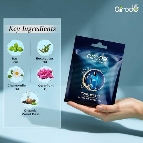 Image of Premium Airodo Cool Water, Sauvage, Oud Gold Luxury Gel Air Freshener with Dual Technology For LivingRoom, Office, Car, Bathroom|Lasts up to 30 days Non-Spill & Long-Lasting Pack of 1 (10g, 3 Piece)