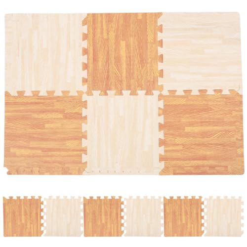 Holibanna Alfombrilla Puzzle de Suelo Eva, 12 Piezas Cuadradas, Suave y Cómoda, Fácil de Montar y Desmontar, Adecuado para Juegos y Actividades en Casa