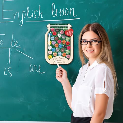 Image of Apple Magnetic Reward Jar Personalised Gift for Teacher Colorful Classroom Decor Custom Student Name Token Reward for Kids Good Behavior Potty Training Management Tools Teacher Back to School Gifts