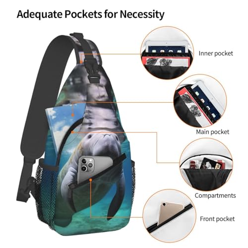 Bolso cruzado unisex negro casual para viaje y senderismo miniatura 4