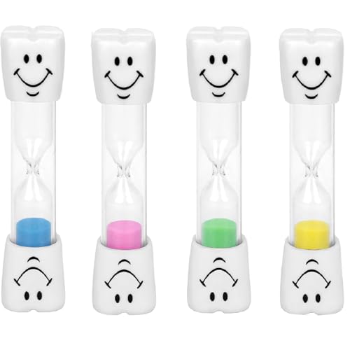 4 temporizadores de cepillo de dientes para niños, temporizador de 2 minutos para dientes, temporizadores de arena coloridos con personajes de dibujos animados, temporizadores visuales para juegos,