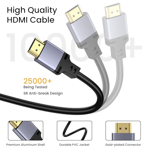 Image of Meliya 6.6ft HDMI Cable 8K@60Hz 4K@120Hz, High-Speed 48 Gbps HDMI 2.0 Cord for PS 5,Xbox,Samsung TVs,Roku TV, HDCP 2.2 & 2.3, HDR 10,eARC,Dynamic HDR, Laptop, Monitor and More