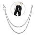 Produktbild Huture Geldbörsen Kette Hosenkette Metallkette Lange Brieftasche Schlüssel Brieftasche Kette Verschluss Kette Doppelkette Jeans Hose Kette Punk Schlüsselanhänger mit Kette für Biker Trucker, Silber