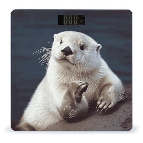 Báscula digital para baño con pantalla LCD grande y vidrio templado miniatura 1