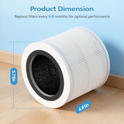Image of 2-Pack AP100 AP102 Replacement Filter Compatible with AromaRoom AP100-A, AP100-B, AP100-C, AP102 & Core Mini Air Purifiers, 3-in-1 H13 HEPA and Activated Carbon Filter, White