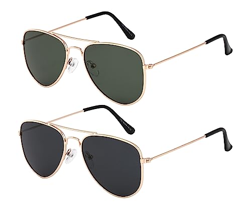 Yogo Vision Polarized Aviator Sunglasses for Kids Children's Sunglasses Girl Boy Classic Sun glasses (Multi Pack)