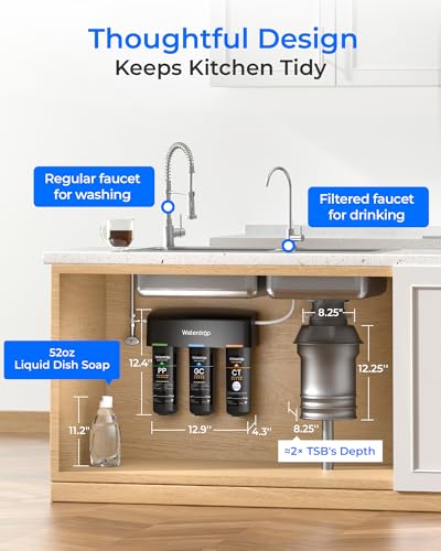 Image of Waterdrop TSB 8 Layer Under Sink Water Filter System, Under Sink Water Filtration System, Reduces PFAS, PFOA /PFOS, Fluoride, Chlorine, Bad Taste & Odor, NSF /ANSI 42 Certified, with Dedicated Faucet