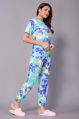 Image of VJ Fashion Women'S Cotton Lycra Printed & Knitted Round Neck Night Wear Set Of Top And Pazama