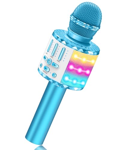 Microfono Karaoke per Bambini, Microfono Bluetooth Altoparlante, Regalo di compleanno per Bambina 3-12 Anni, Karaoke...