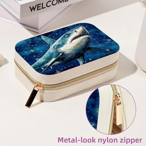 Boîte à bijoux requin étoilé compacte pour vos déplacements