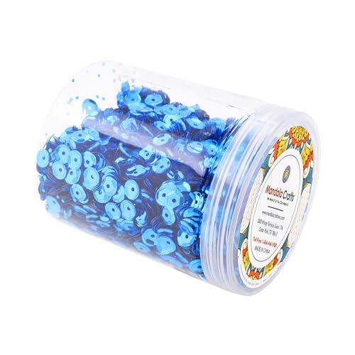 Mandala Crafts 20000 Royal Blue Sequins for Sewing & Embroidery – 6mm Round Cup Paillettes in Bulk – Shiny Decorative Sequins with Holes for Home Décor by Mandala Crafts - Used condition - Image 4